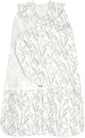 HALO 100% Cotton Sleepsack Swaddle, 3-Way Adjustable Wearable Blanket, TOG 1.5, Leaves, Newborn, 0-3 Months by HALO