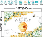 Mocsicka Greenery Bee Gender Reveal Backdrop What Will Baby Bee Background Honeycomb Bee Gender Reveal Party Decorations Banner Photo Studio Props (10x6.5ft) - Image 4