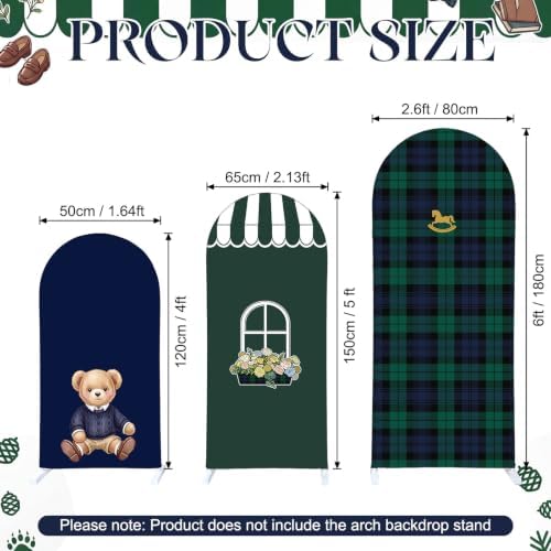 3 Set Preppy Bear Arch Covers for Birthday Cartoon Party Supplies - Image 2