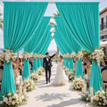 50ft×15ft Turquoise Backdrop Curtain for Wedding Parties by PartyVillage