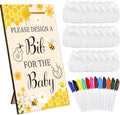 Panitay 43 Pcs Baby Shower Games Design a Bib, 12 Markers, Honeycomb by Panitay