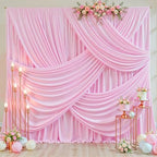 40ft x 10ft Wrinkle Free Pink Wedding Backdrop Curtains for Party Bridal Shower Reception Decorations Pink Fabric Curtain Backdrops Drapes for Photography Baby Shower Birthday Background - Image 4