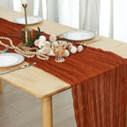 6 Pack Terracotta Cheesecloth Table Runner 120 Inch Boho Wedding Decor - Image 4