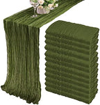 35x120 Inch Grass Green Cheesecloth Table Runner Boho Wedding Party Decor by Fivenl