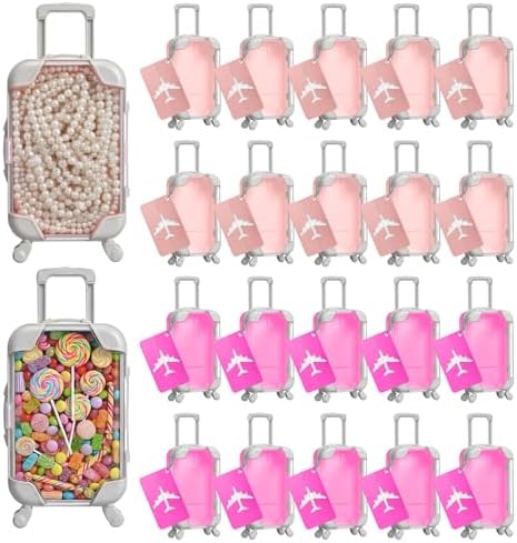 Teecyhooo 20 Pcs Mini Suitcase and 20 Pcs Metal Luggage Tags with Card by Unknown