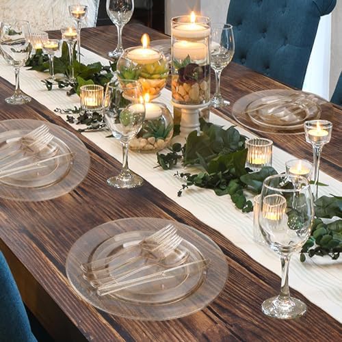 Goodluck 600 Piece Gold Glitter Disposable Plates for 100 Guests - Image 6