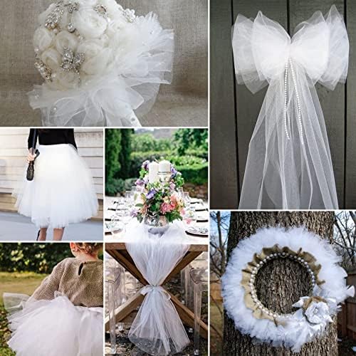 Tulle Fabric Rolls 6 Inch by 100 Yards (300 feet) 3 Pack Fabric Spool Tulle Ribbon for DIY Tutu Bow Baby Shower Birthday Party Wedding Decorations Christmas Craft Supplies - Image 7
