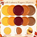 Zhehao 350 Pcs Orange Brown Fall Party Supplies Serve 50 Guests - Image 4