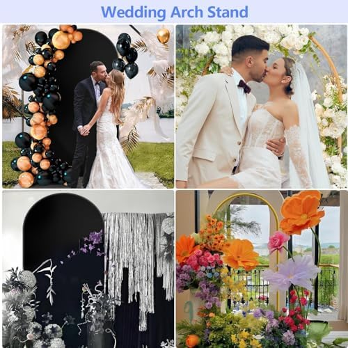 HEMMOTOP Metal Arch Backdrop Stand and Cover Set, Black, 7.2 ft - Image 6