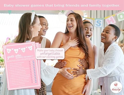 Party Hearty Baby Shower Games, Guess Who Mommy or Daddy - Pink (Pack of 2) - Image 3