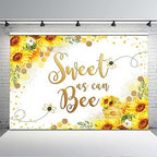 Avezano Sweet as can Bee Backdrop Yellow Sunflower Honeycomb Bee Baby Shower Background Sweet as Can Bee Baby Shower Party Decorations (8x6) by AVEZANO