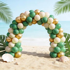 Sage Green Gold White Balloons Kit 60pcs 12 in Sage Green Sand White Latex Balloons Metallic Gold Helium Balloons and Electric Balloon Pump - Image 4