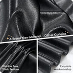 10ftx10ft Shimmer Black Sequin Backdrop Curtain for Parties, Thick Wrinkle Free Glitter Backdrop Drapes Photo Back Drop Curtains for Birthday Wedding Halloween Photography Background-2 Panels 5x10ft - Image 3