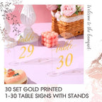 Vicenpal 1-30 Table Numbers with Stand, 4 x 6 Inch Gold Arch Acrylic - Image 5