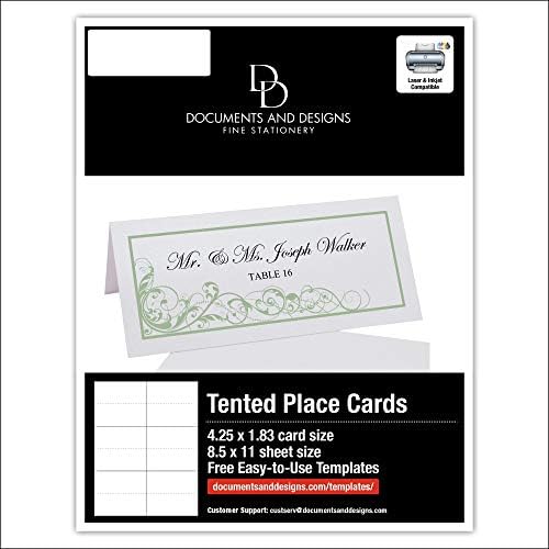 Scribble Vintage Swirl Printable Place Cards, Sage, Set of 150 (25 Sheets) - Image 6