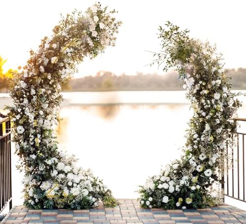 Metal Open Arch Backdrop Stand,Set of 2 Gold Curved Arch Backdrop Stand Half Moon Wedding Arches for Ceremony,Birthday,Anniversary,Baby Shower,Floral Stand,Ramadan Decoration (6.7FT & 5.8FT) - Image 7