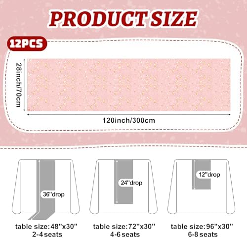 Shihanee 12 Pcs Red Gold Gauze Table Runners Sheer Cheesecloth Runner - Image 4