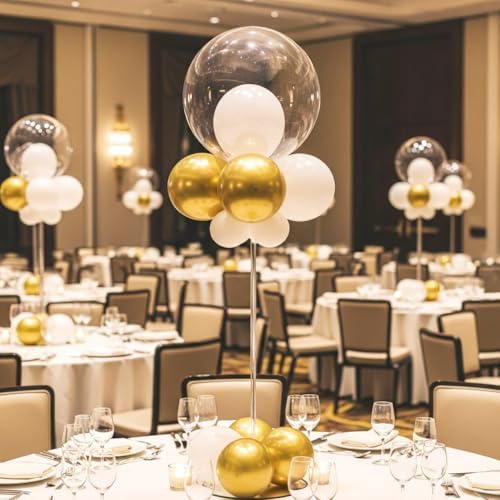 12 Pack Acrylic Balloon Stands for Table, Reusable Party Centerpiece Kits - Image 5