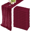 35x72 Inch Burgundy Cheesecloth Table Runner Fall Wedding Party Home Decor by Fivenl