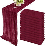 35x72 Inch Burgundy Cheesecloth Table Runner Fall Wedding Party Home Decor by Fivenl
