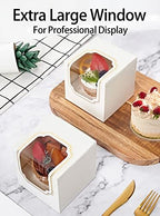 Happyhiram 100 Pack Gold Individual Cupcake Boxes with Inserts & Window - Image 6
