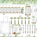 Reallnaive 6 Set Woodland Animal Baby Shower Game Prizes for Player Winners Tumblers with Lids Straws Roller for Face Pens Spiral Notebooks Gift Bags for Baby Bridal Shower Wedding Game Favors - Image 3