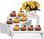 3-Tier Wooden Cupcake Stand & Display Risers, Multi-Tier Display Stand for Food, Desserts, & Collections by Infankey