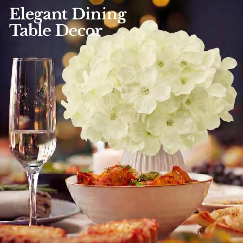 4PCS Hydrangea Artificial Flowers with Stronger Bendable Stems, Premium Silk Faux Hydrangea Flowers Bulk for DIY Wedding, Arches, Baby Showers & Large Event Decor(Green - Image 2