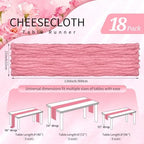 18 Pack Cheesecloth Table Runner 10FT Dusty Rose Table Runner Boho Gauze Cheese Cloth Table Runners Long Rustic Sheer Table Decorations for Wedding Party Baby Bridal Shower Birthday Holiday Home - Image 2
