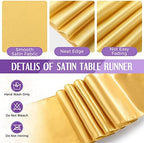 Breling 24 Pack Purple and Gold Disposable Tablecloths and Table Runner Set - Image 3