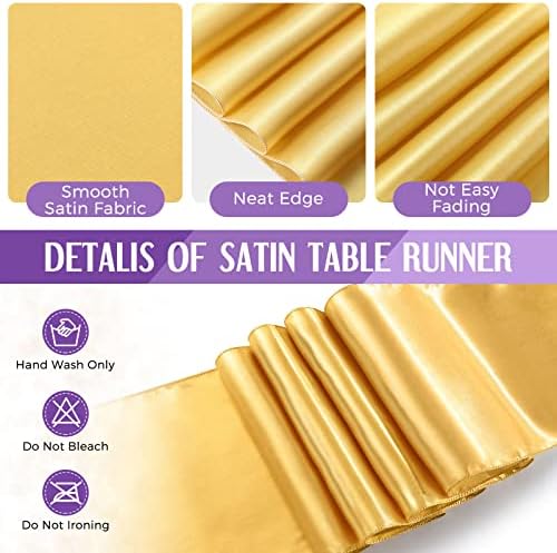 Breling 24 Pack Purple and Gold Disposable Tablecloths and Table Runner Set - Image 3