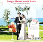 Heart Shape Wedding Arches for Ceremony, 6.9FT Love Arch Backdrop Stand, Metal Heart-Shaped Balloon Arch Frame for Wedding Bridal Birthday Party Decorations (White) - Image 5