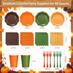 192Pcs Fall Party Plates and Napkins Set Party Supplies for Thanksgiving - Image 2