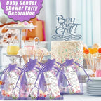 145 Pieces Baby Shower Favors for Guest Butterfly Ballpoint Pens and Keychains Gifts for Girls Bulk Retractable Baby Shower Pens Gender Reveal Thank You Cards Souvenirs Prizes - Image 6