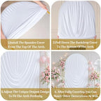 7.2FT White Arch Backdrop Cover Wedding Draped Arch Cover, Stretchy Spandex Balloon Backdrop Arch Stand Covers for Wedding Ceremony, Baby Shower, Photography Birthday Party Decorations - Image 4