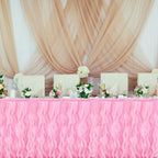MECCANIXITY 14ft Pink Tutu Table Skirt, Tulle Curly Willow Table Skirt for Rectangle Tables, Ruffle Table Skirt for Birthday Wedding Gender Reveal Party - Image 4