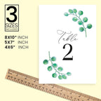 Eucalyptus Green Design Table Number Cards Double Sided Party Table Numbers for Reception Baby Shower Anniversary Birthday Bridal Party 4x6 100 Pcs - Image 4