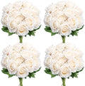 48 PCS Champagne Roses Artificial Flowers, Silk by DIYDOFUN