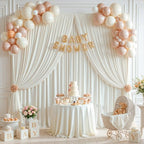 20x10ft Cream White Backdrop Curtains for Wedding Parties Wrinkle Free Cream Curtains Photo Backdrop Drapes for Photography Birthday Baby Shower Soft Fabric Party Backgournd for Photoshoot - Image 7