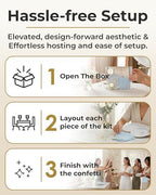 Bridal Wedding Celebration, Stylish Tableware Set for 8 Guests – Blue/Cream - Image 3