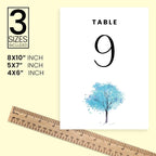 Blue Tree Design Table Number Cards Double Sided Party Table Numbers for Reception Baby Shower Anniversary Birthday Bridal Party 5x7 100 Pcs - Image 4
