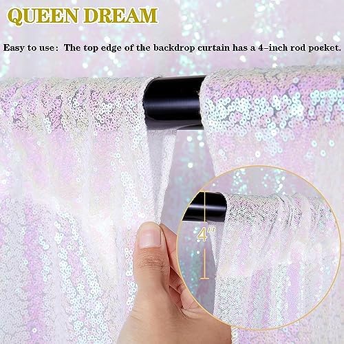 White Iridescent Sequin Curtains 10ftx10ft Photo Booths Backdrop - Image 7