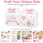 ZOOFOX 50 Pack White Gable Boxes 9x6x6 Inches, Large Greaseproof Cardboard Treat Boxes with Handles, Party Favor Boxes for Baby Shower, Food, Birthdays, Barn Style Lunch Boxes - Image 4