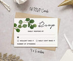 50 Blank RSVP Cards with White Envelopes-Greenery Style Response Card-RSVP for Wedding-Rehearsal Dinner-Baby Shower-Bridal Shower-Engagement Party Invitations - Image 4