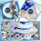 MTLEE 50 Pcs Navy Blue Thank You Candles Baby Shower Wedding Favors - Image 4