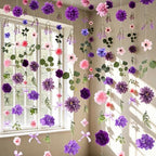 Livole 6Pcs 36Ft Wildflower Garland with Bow Hanging Flower Wall Backdrop by Livole
