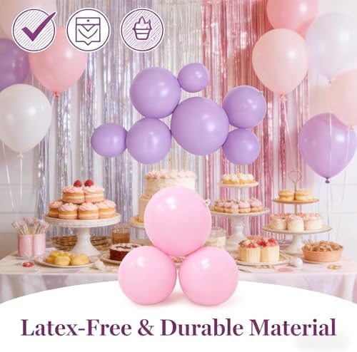 Reusable Inflatable Balloon Garland Arch Kit, 3/7 PCS Reusable Balloon Garland, Linked Pvc Balloons with Elastic Bands, One-Step, Effortless, Long-Lasting (7-Ball Purple) - Image 2