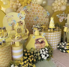 Happy Bee Days Celebration Honeycomb Arch Backdrop Stand Covers Sweet Bees Yellow Party Decorations 3x5ft Arches Backdrop Fabric Cover Supplies Kids Baby Shower Decors - Image 4