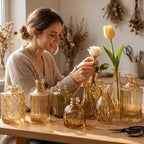 Mini Bud Vases Centerpieces for Tables,Clear Bud Vases for Flowers,Small Flower Vases Suitable for Birthday Party,Anniversary,Wedding Reception,Baby Shower (Gold, 12PCS) - Image 6