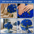 Geosar 16 Bundles Artificial Peonies Flowers,Royal Blue - Image 5